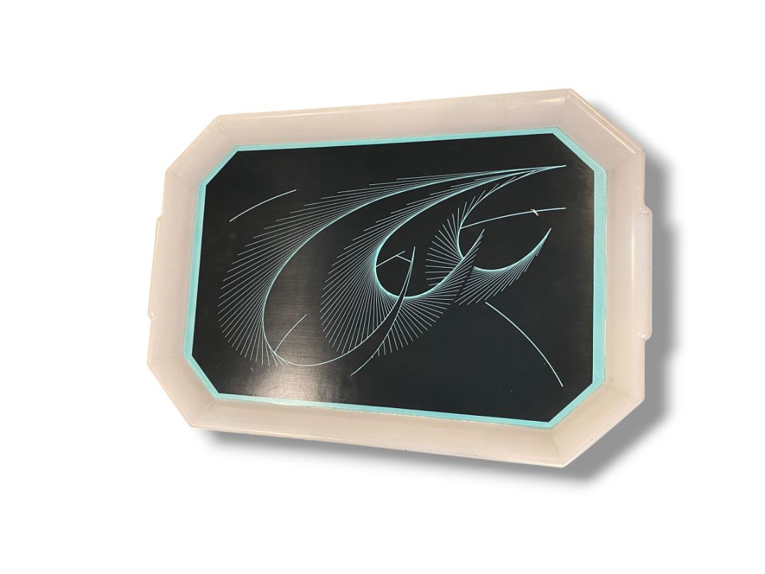 Midcentury Acrylic Serving Tray Boomerang Design Waverly Products 20.5" x 13.5"