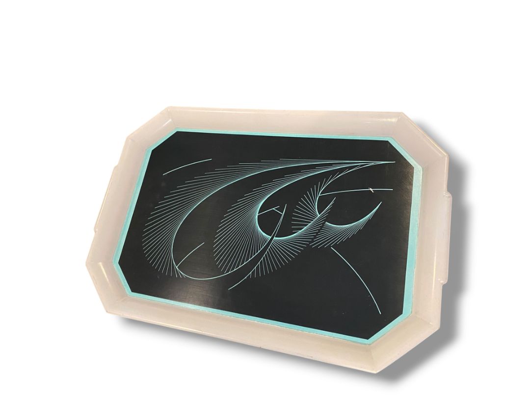 Midcentury Acrylic Serving Tray Boomerang Design Waverly Products 20.5" x 13.5"