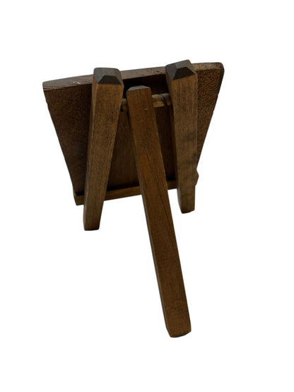 Vintage Small 4" x 6"  Painting Signed Purdy on Copper Flowers on Easel