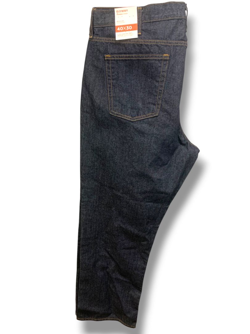 40 x 30 Old Navy Mens Regular Standard New Dark Wash Jeans Denim