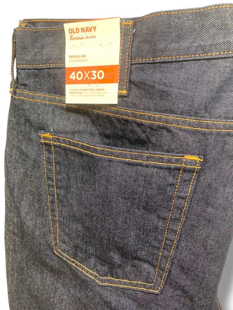 40 x 30 Old Navy Mens Regular Standard New Dark Wash Jeans Denim