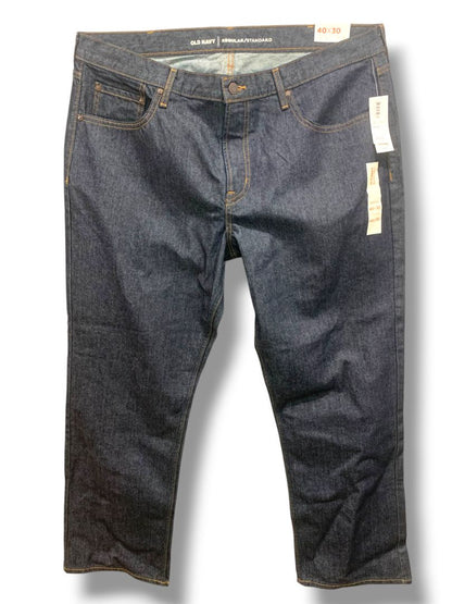 40 x 30 Old Navy Mens Regular Standard New Dark Wash Jeans Denim