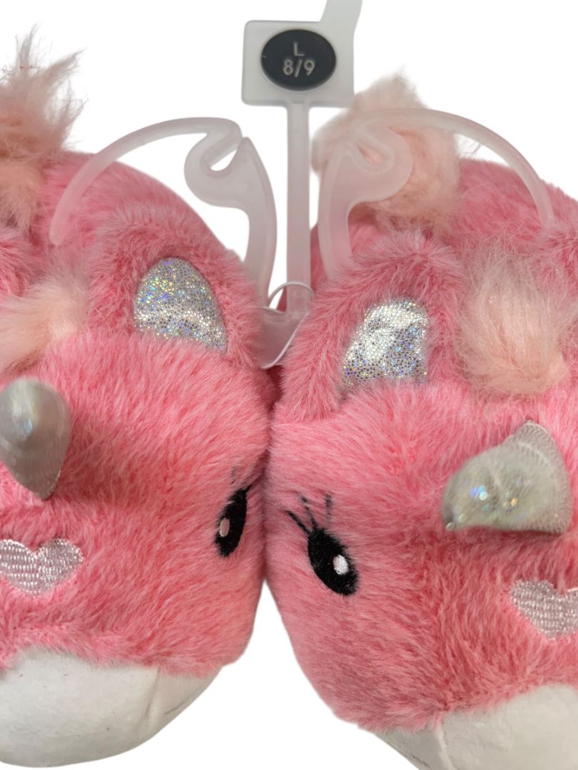 Size Large (8/9) Capelli Toddler Child Pink Unicorn Plush Slippers New
