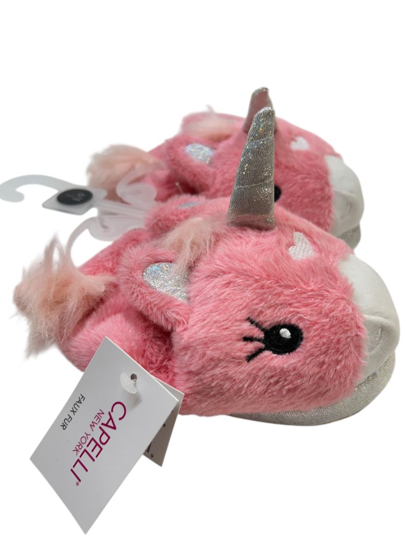 Size Large (8/9) Capelli Toddler Child Pink Unicorn Plush Slippers New