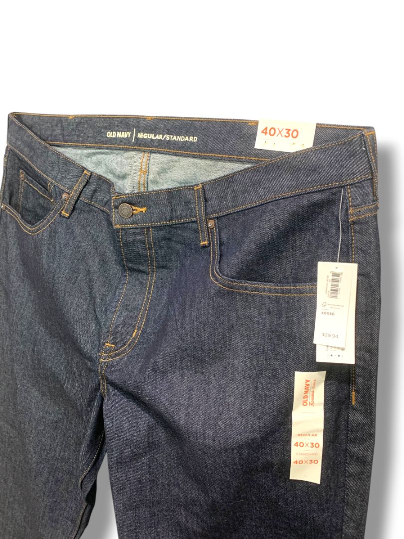 40 x 30 Old Navy Mens Regular Standard New Dark Wash Jeans Denim