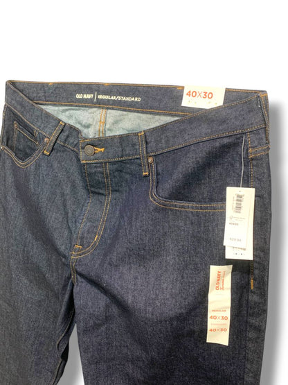40 x 30 Old Navy Mens Regular Standard New Dark Wash Jeans Denim