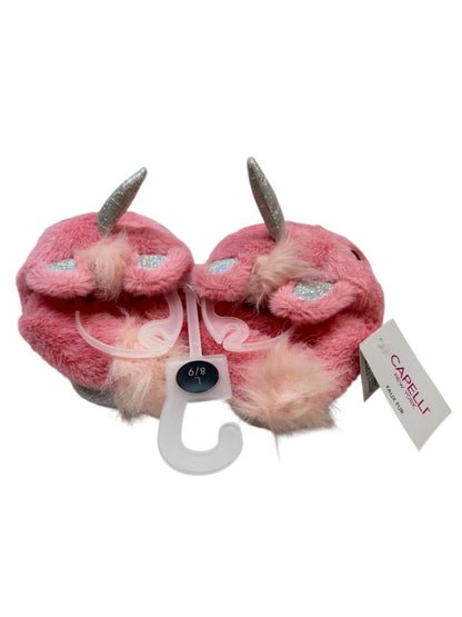 Size Large (8/9) Capelli Toddler Child Pink Unicorn Plush Slippers New