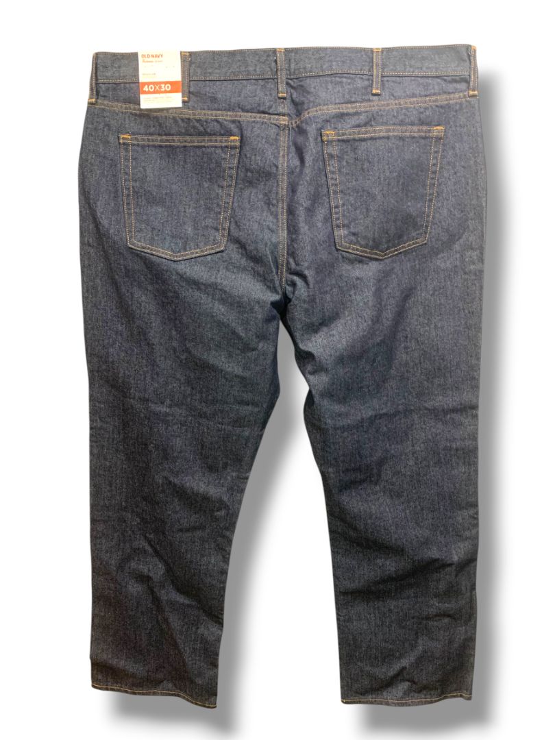 40 x 30 Old Navy Mens Regular Standard New Dark Wash Jeans Denim