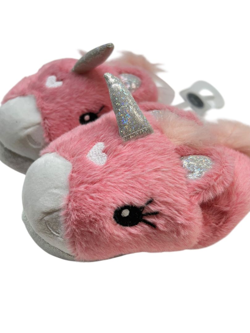Size Large (8/9) Capelli Toddler Child Pink Unicorn Plush Slippers New