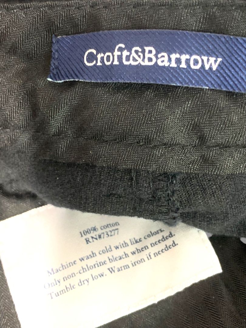 40 x 30 Croft & Barrow Mens Black Corduroy Pants Cotton
