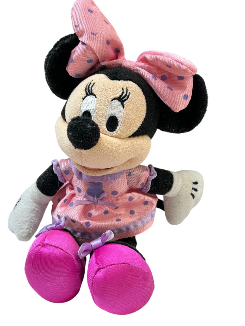 Disney Just Play Minnie Mouse 10" Plush Stuffed Animal Pink Purple