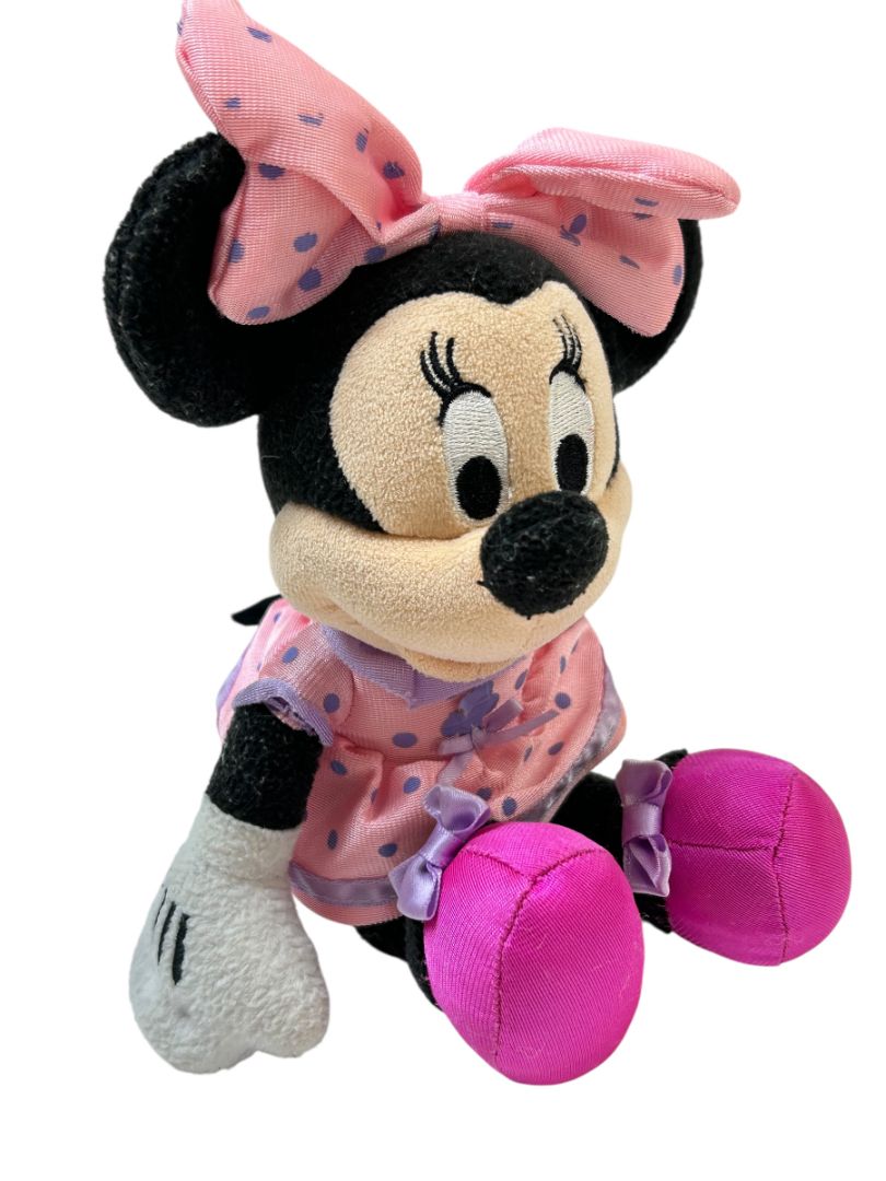 Disney Just Play Minnie Mouse 10" Plush Stuffed Animal Pink Purple