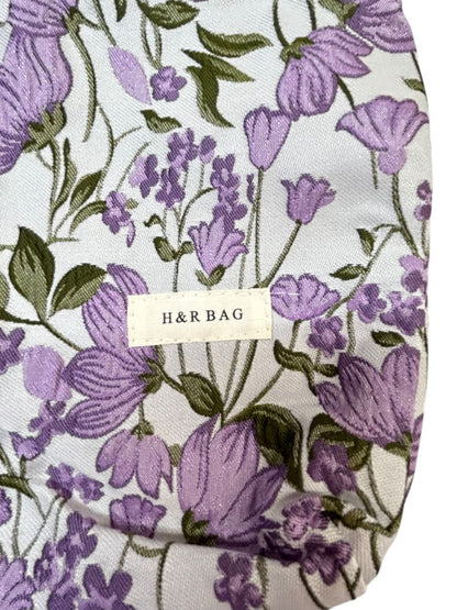 H&R New Cosmetic Bag Makeup Zip Top Bag Purple Floral 8 x 10