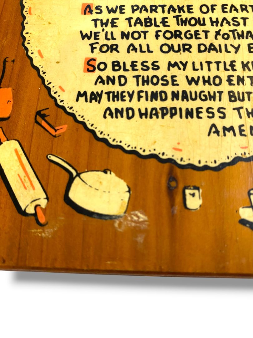 My Kitchen Prayer Vintage Wall Hanging Plaque Pocono Mts PA 9.5" x 5"
