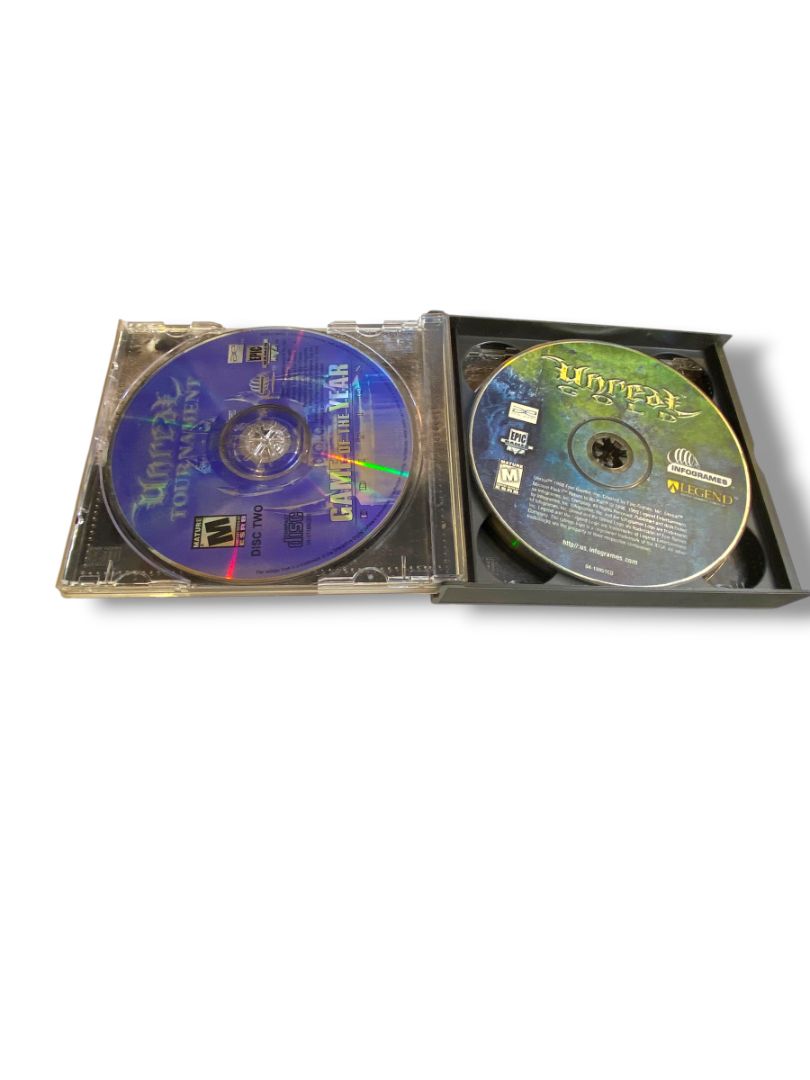 Vintage PC Video Game Totally Unreal Tornament and Gold Infogrames Untested 4 CDs