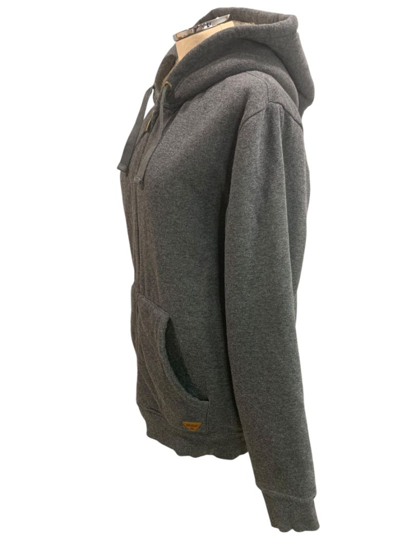 Large Weatherproof Womens Gray Fleece Lined Full Zip Hoodie Sweatshirt