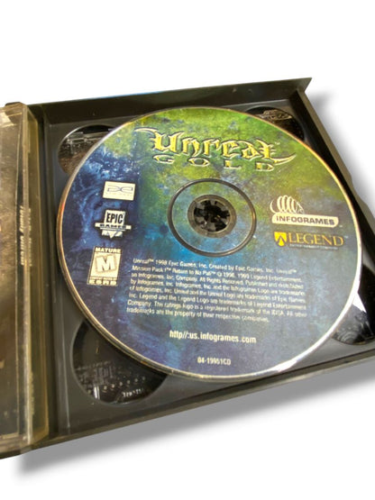 Vintage PC Video Game Totally Unreal Tornament and Gold Infogrames Untested 4 CDs