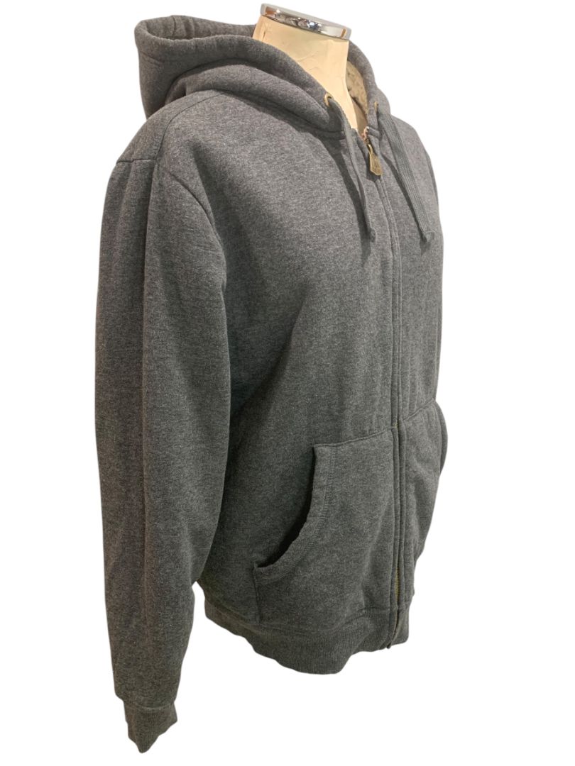 Large Weatherproof Womens Gray Fleece Lined Full Zip Hoodie Sweatshirt