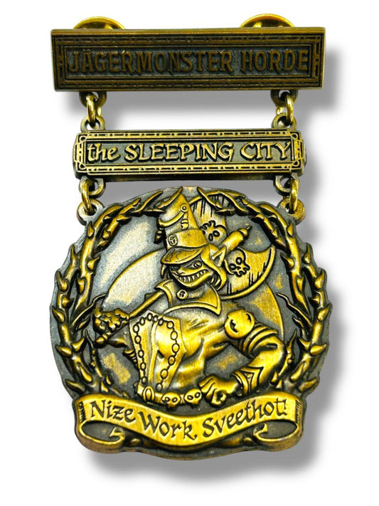 Girl Genius Kickstarter Medal Pin Jägermonster Horde The Sleeping City Studio Foglio 2.75"