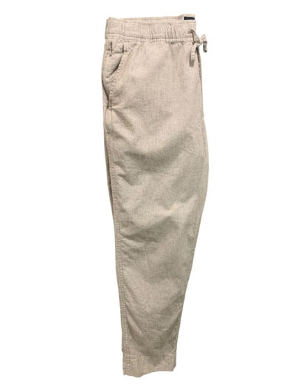 Large Long Abercrombie & Fitch Womens Loose Fit Linen Blend Pull On Pants Pockets
