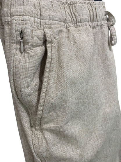 Large Long Abercrombie & Fitch Womens Loose Fit Linen Blend Pull On Pants Pockets