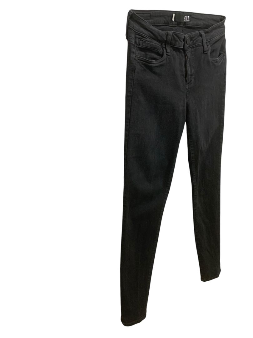 Size 6 Kut Womens Black Diana Skinny Jeans Denim 31.5" Inseam