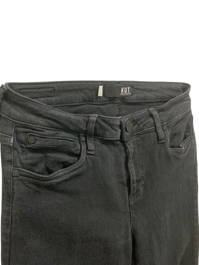 Size 6 Kut Womens Black Diana Skinny Jeans Denim 31.5" Inseam