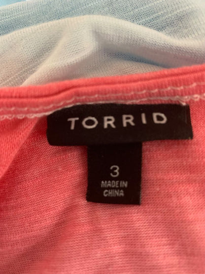 Size 3X Torrid Womens Plus Size Patriotic Lips USA Tshirt Short Sleeve