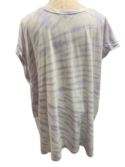Size 3X Ava & Viv Womens Plus Size V-Neck Tshirt Lavender White Tie Dye