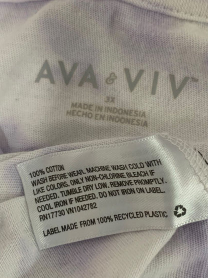 Size 3X Ava & Viv Womens Plus Size V-Neck Tshirt Lavender White Tie Dye