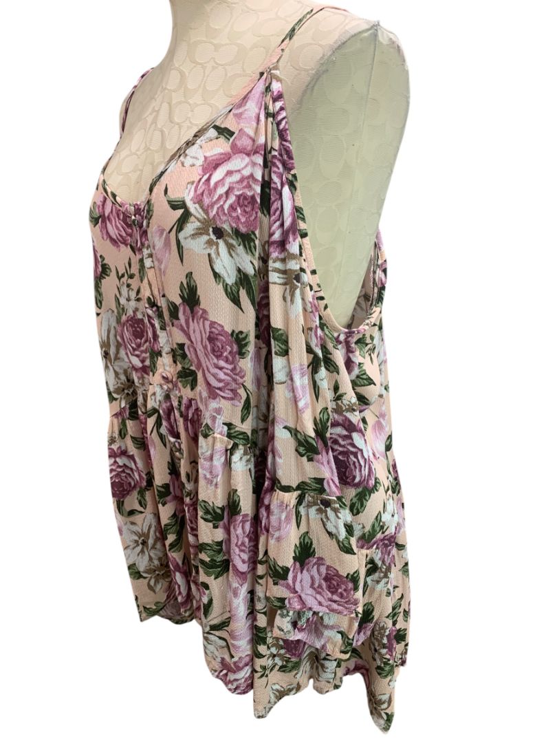 Size 3X Torrid Womens Plus Size Rose Print Cold Shoulder Blouse V-Neck Shirt