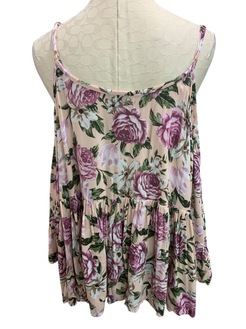 Size 3X Torrid Womens Plus Size Rose Print Cold Shoulder Blouse V-Neck Shirt