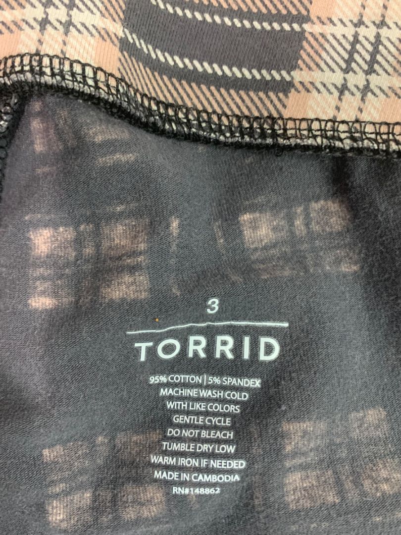 Size 3X Torrid Womens Plus Size Plaid Leggings Pants Pull On