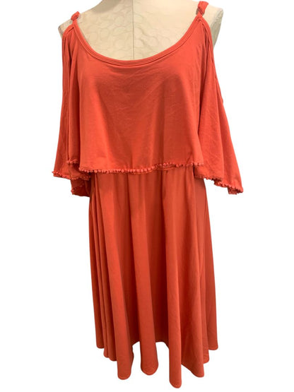 Size 2X Torrid Plus Size Womens Orange Off Shoulder Jersey Knit Dress