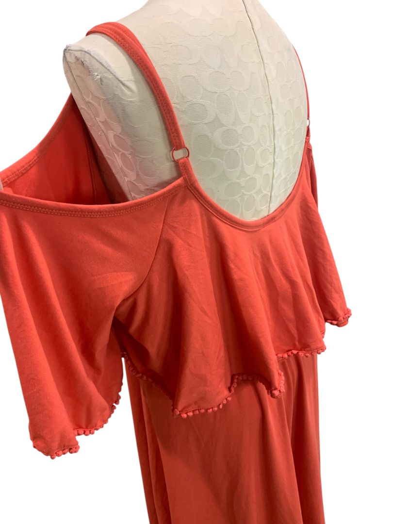 Size 2X Torrid Plus Size Womens Orange Off Shoulder Jersey Knit Dress