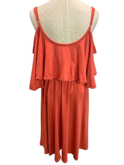 Size 2X Torrid Plus Size Womens Orange Off Shoulder Jersey Knit Dress