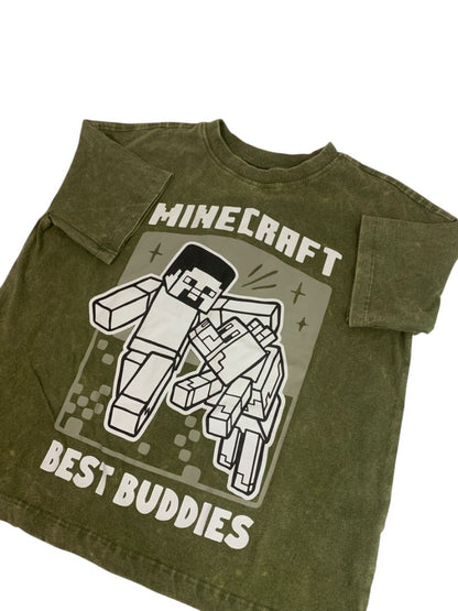 Size XS Minecraft Boys New Best Buddies Army Green Tshirt