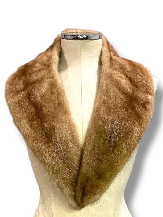 Vintage Genuine Pastel Mink Pelt Scarf Stole 40" Satin Backed