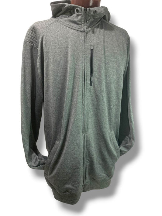 Size 3XL CSG Gray Full Zip Workout Hoodie Mens Tech Fleece Lining