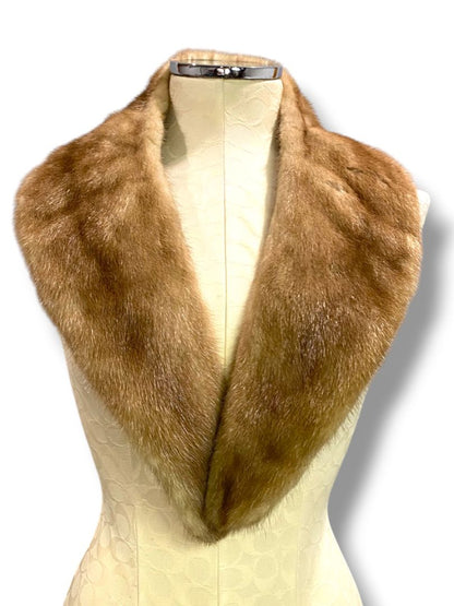 Vintage Genuine Pastel Mink Pelt Scarf Stole 40" Satin Backed