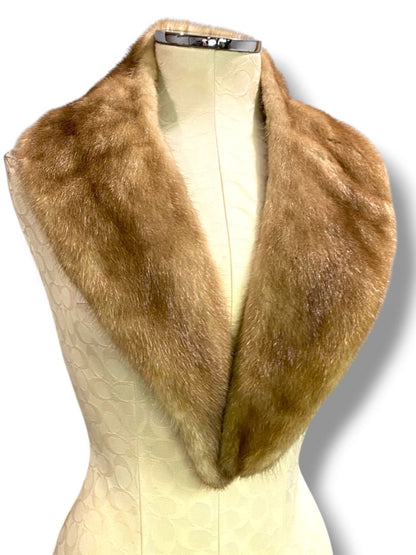 Vintage Genuine Pastel Mink Pelt Scarf Stole 40" Satin Backed