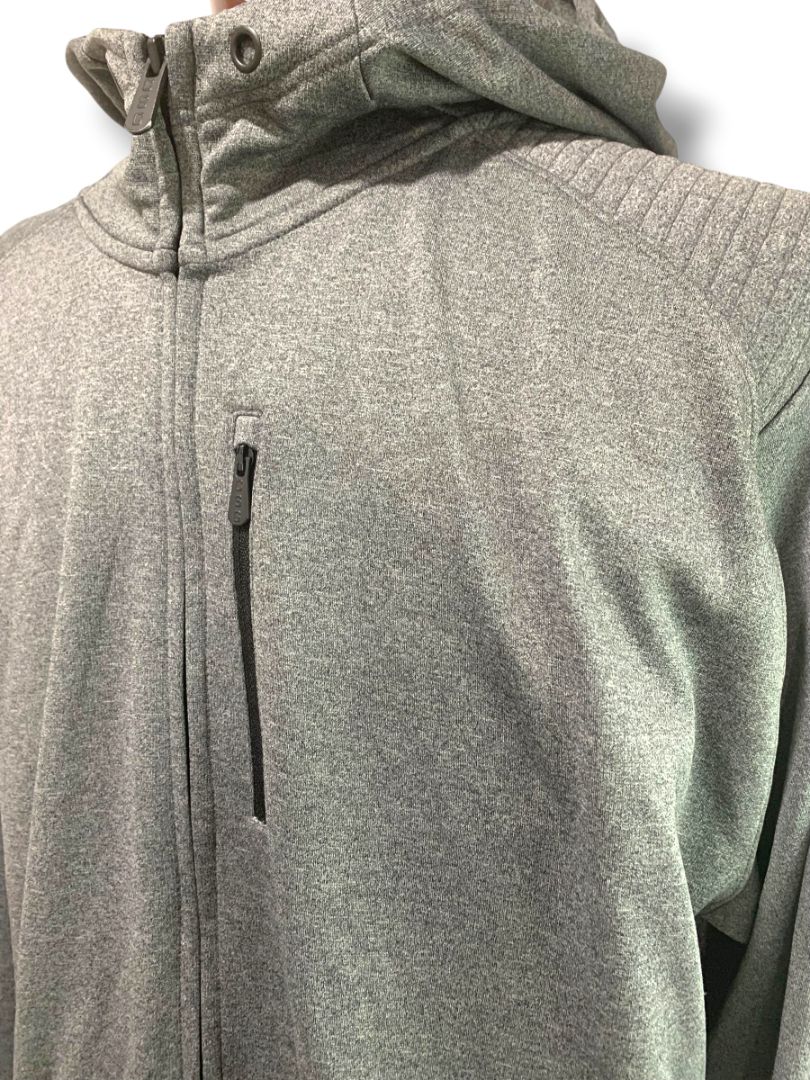 Size 3XL CSG Gray Full Zip Workout Hoodie Mens Tech Fleece Lining