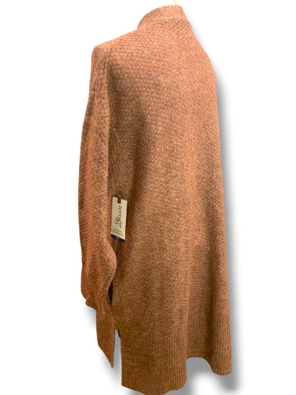 Size 1X (16W-18W) Terra & Sky Womens New Soft Brown Open Cardigan Pockets