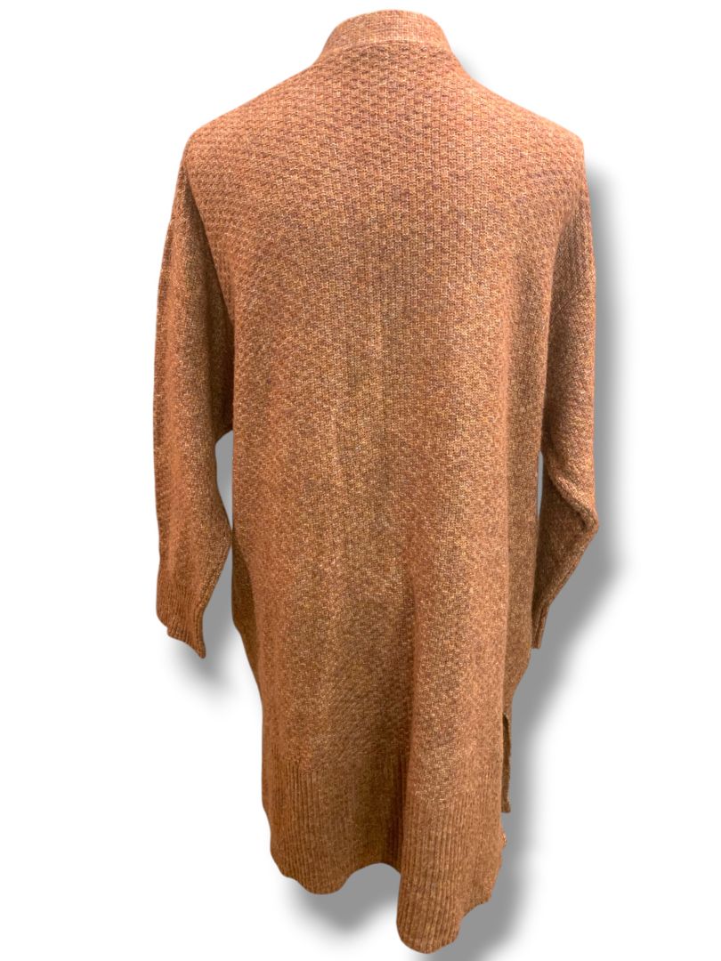 Size 1X (16W-18W) Terra & Sky Womens New Soft Brown Open Cardigan Pockets