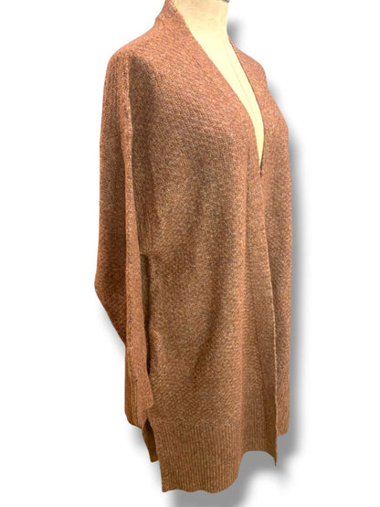 Size 1X (16W-18W) Terra & Sky Womens New Soft Brown Open Cardigan Pockets