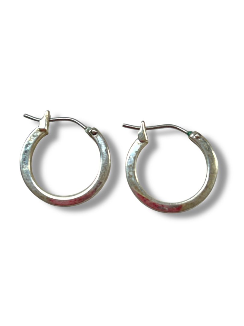 3 Pair Silvertone Pierced Earrings Rhinestone Hoop Dangle Stars