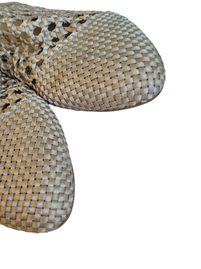 10M Latigo Anthropologie Champagne Woven Mules Slides Flats Shoes