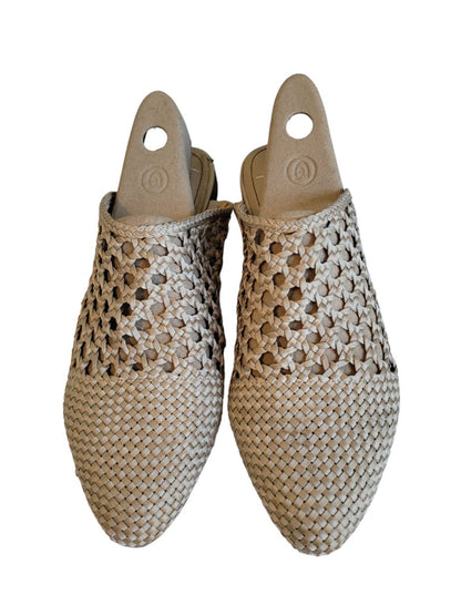 10M Latigo Anthropologie Champagne Woven Mules Slides Flats Shoes