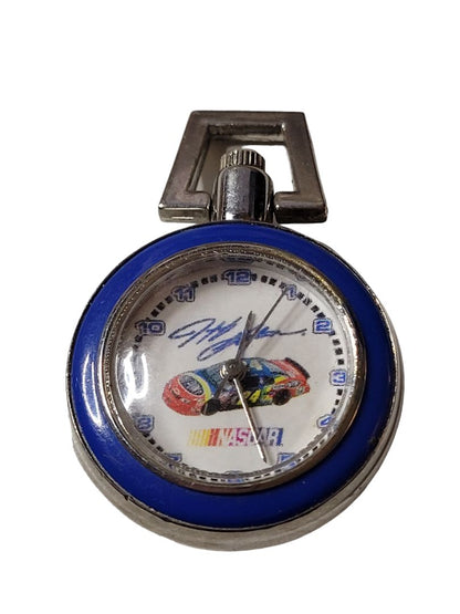 24 Nascar Jeff Gordon Small Pocket Watch Silver Tone WORKS