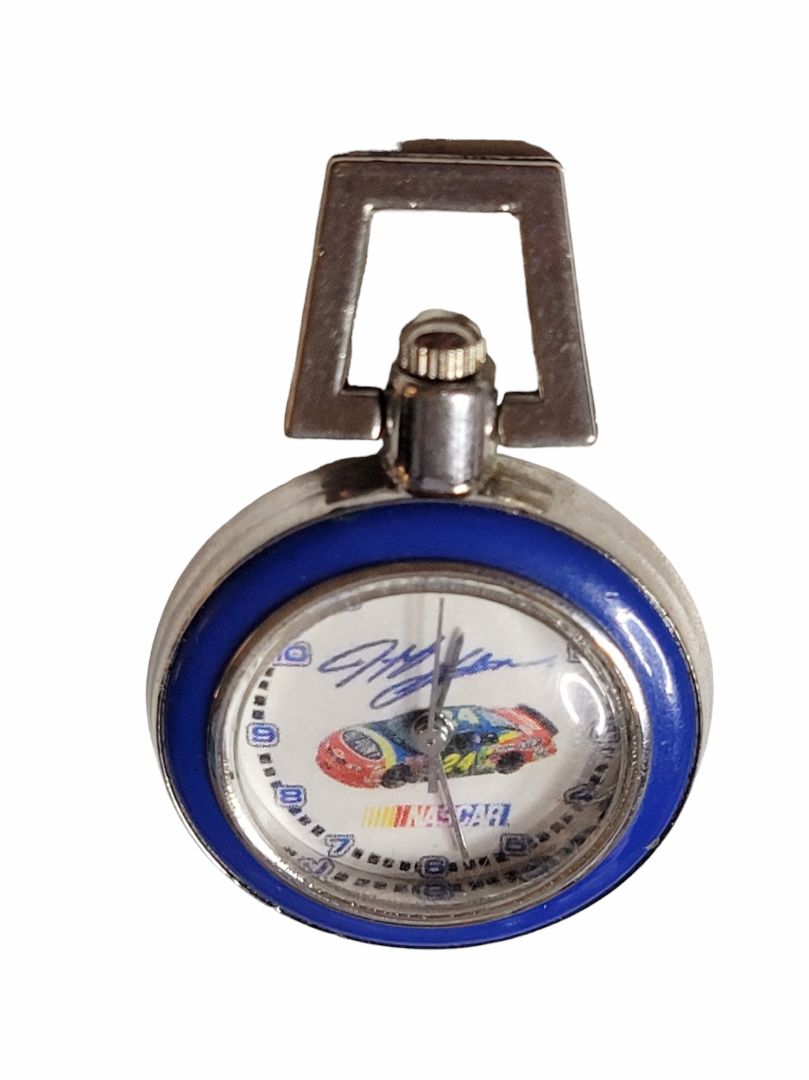 24 Nascar Jeff Gordon Small Pocket Watch Silver Tone WORKS